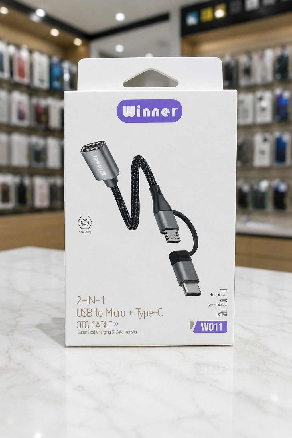 image_17812537147221 مبدل کابل دارUSB به تایپ سی و میکرو winer مدل WO11 - Image 1