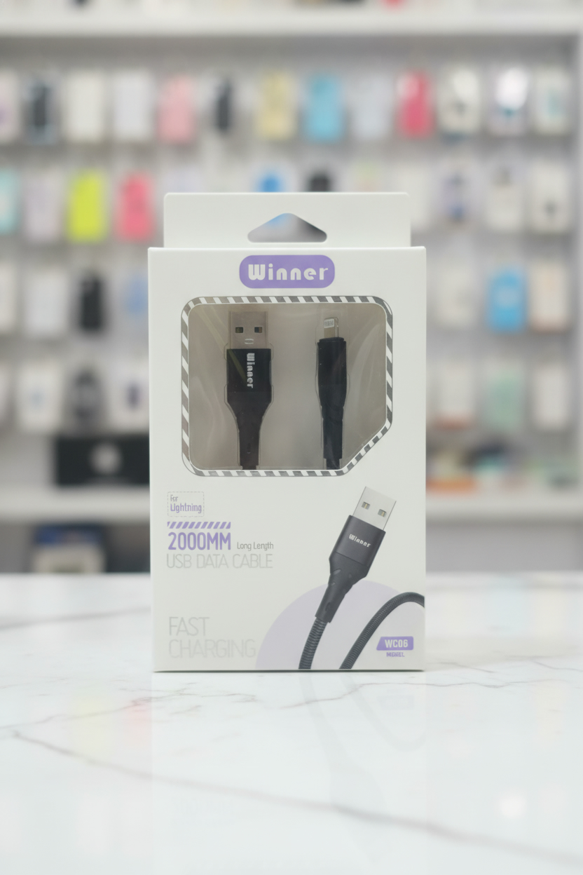 image_1781773614572 کابل شارژ و دیتا USB به آیفون مدلWC06 برند وینر-دو متری - Image 1
